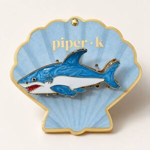🔹️NWT Blue & White Shark Ocean Adventure Metal Hair Clip